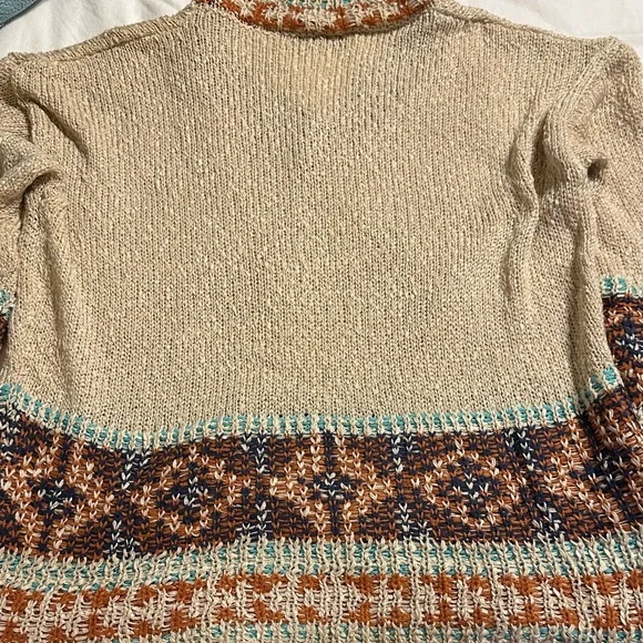 Blue B Women's V-Neck Sweater - Beige and Brown - Picture 5 of 6